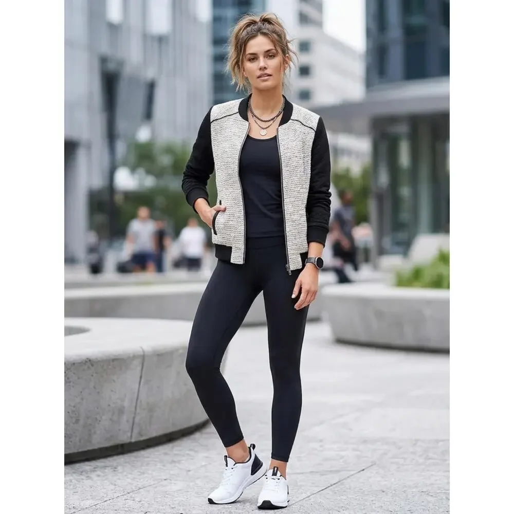 BANANA REPUBLIC FACTORY Baseball-Style Boucle Jacket, S